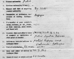 Registration card for foreigners in Kolhapur issued to Janina Jankowska, Kolhapur, 1945; source: Poles from India Association Registration card for foreigners in Kolhapur issued to Janina Jankowska, Kolhapur, 1945; source: Poles from India Association