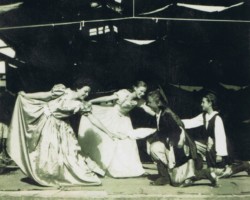 Concert-revue of school youth on a stage under tents in the Malir camp, 1943; source: from the collection of Wiesław Stypuła Concert-revue of school youth on a stage under tents in the Malir camp, 1943; source: from the collection of Wiesław Stypuła