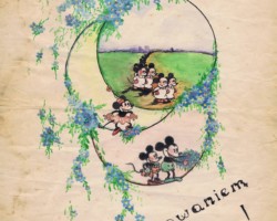 The obverse of a name day card prepared by Polish children from the orphanage in Valivade for their teacher Stanisława Szczawińska, Valivade, May 8, 1947; source: private collection of Jerzy Szczawiński The obverse of a name day card prepared by Polish children from the orphanage in Valivade for their teacher Stanisława Szczawińska, Valivade, May 8, 1947; source: private collection of Jerzy Szczawiński
