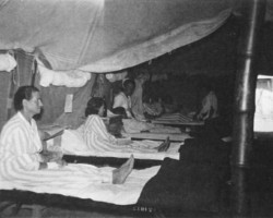 The interior of the hospital tent at the Country Club camp; source: Poles from India Association The interior of the hospital tent at the Country Club camp; source: Poles from India Association